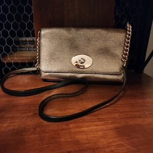 Coach Metallic Crossbody Bag with Chain Strap